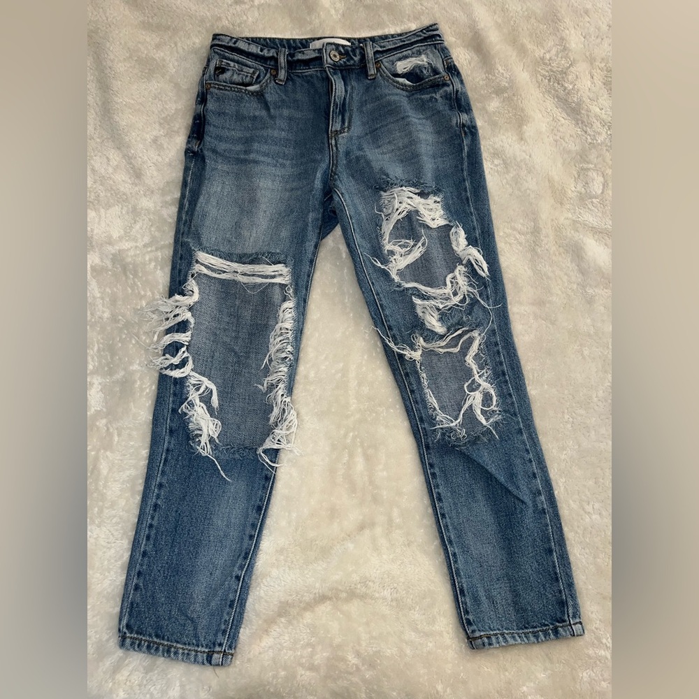 RanCan Distressed Blue Jeans Ankle